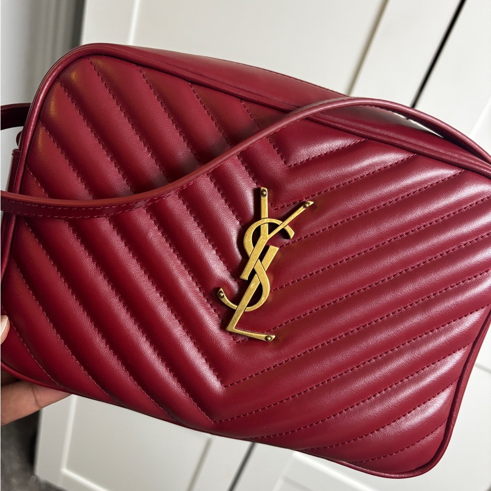 Yves Saint Laurent Burgundy Quilted Crossbody Bag